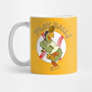 Play Ball! Pirate Baseball Mascot Pirate Parrot Mug